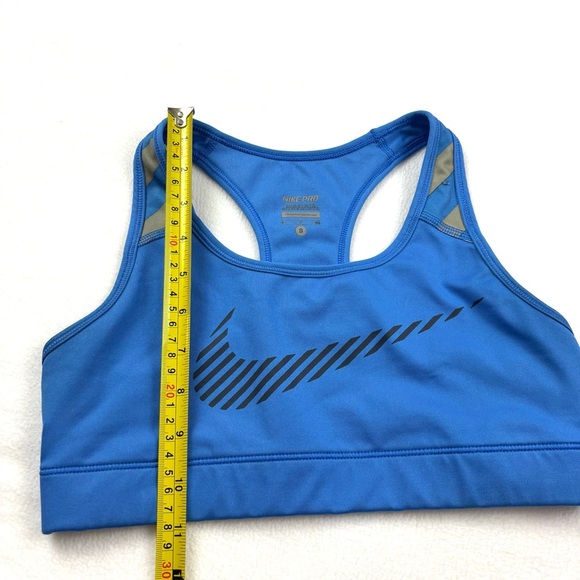 Nike Pro Women's Blue/Gray Stripe Swoosh Compression Exercise Sports Bra Size S - Picture 13 of 13
